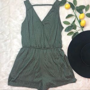 Cute and casual, sage green romper